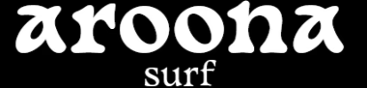 White text 'aroon surf' on a black background.